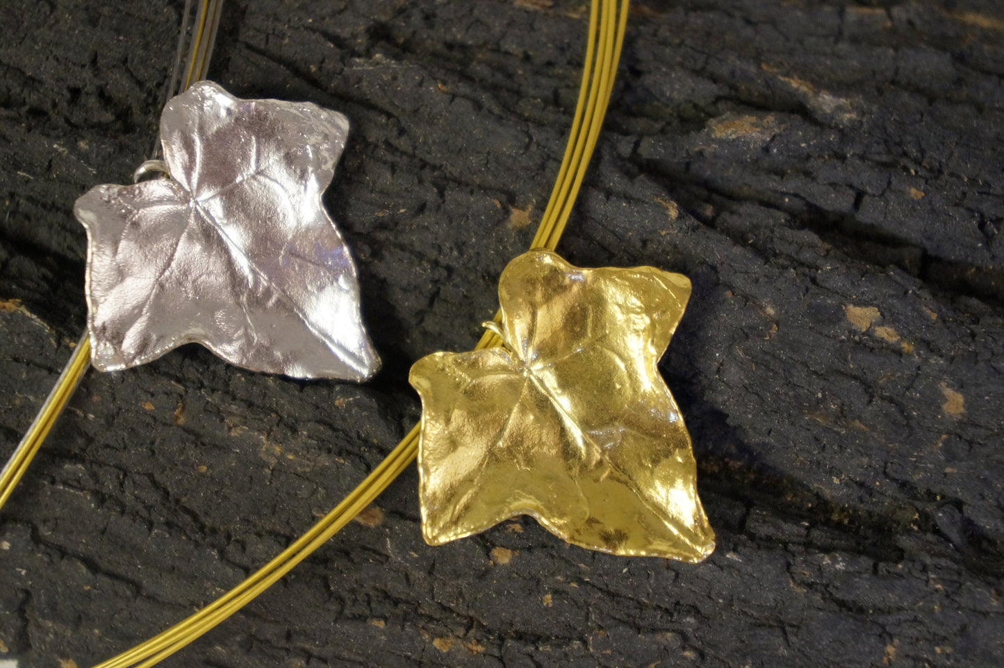 Real Ivy Leaf Necklace, 14K Gold plated on sterling Silver 925 Pendant, Pressed flower Necklace,