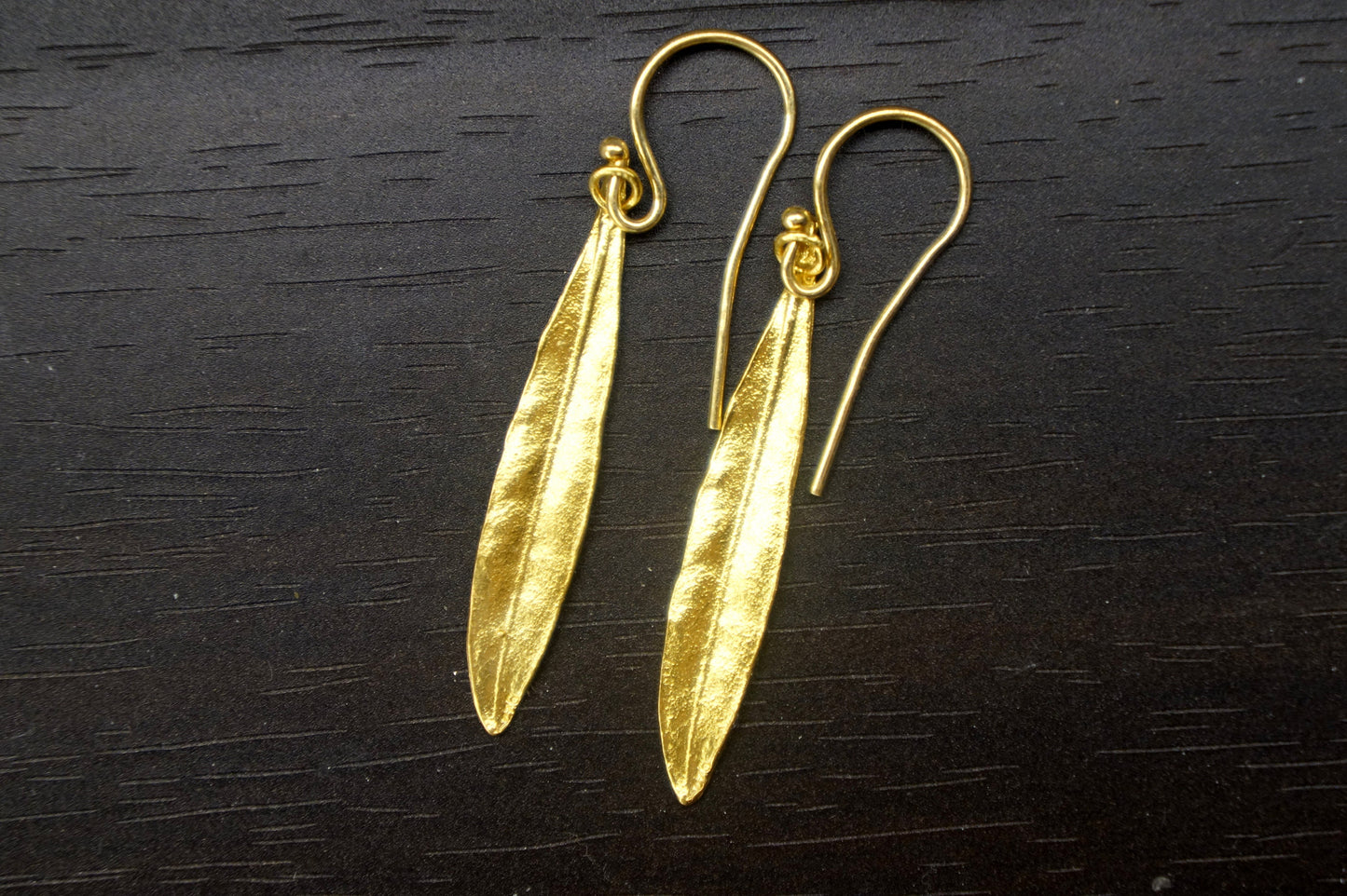 Minimalist Olive leaf jewelry Earrings in Sterling recycled Silver or Goldplated by Mother Nature Jewelry.