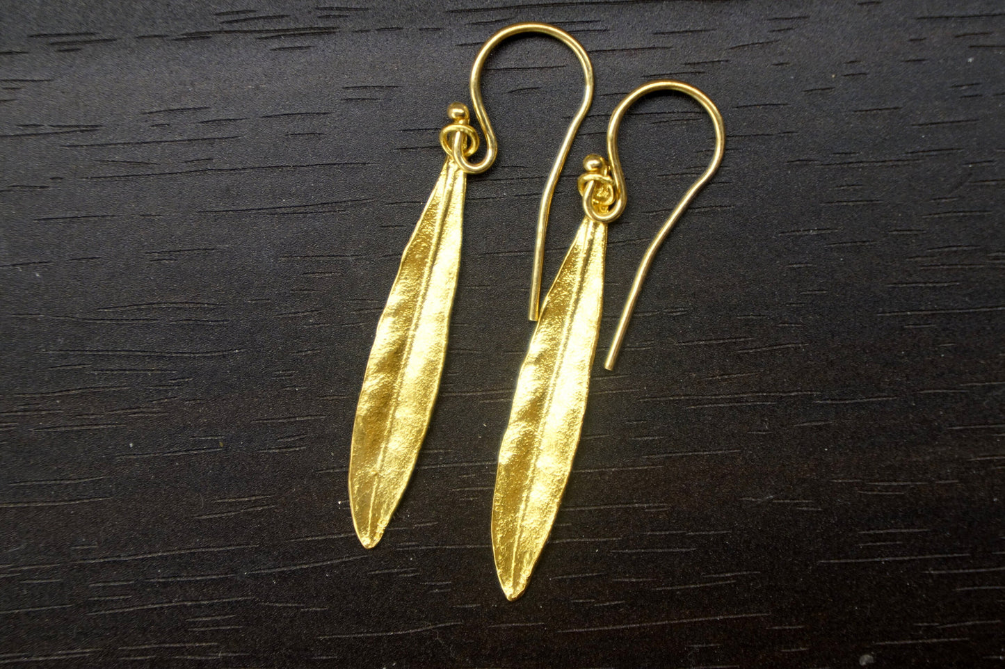 Olive leaf jewelry Earrings in Sterling Silver or 18k gold plated. Minimalist botanical earrings from Mother Nature Jewelry