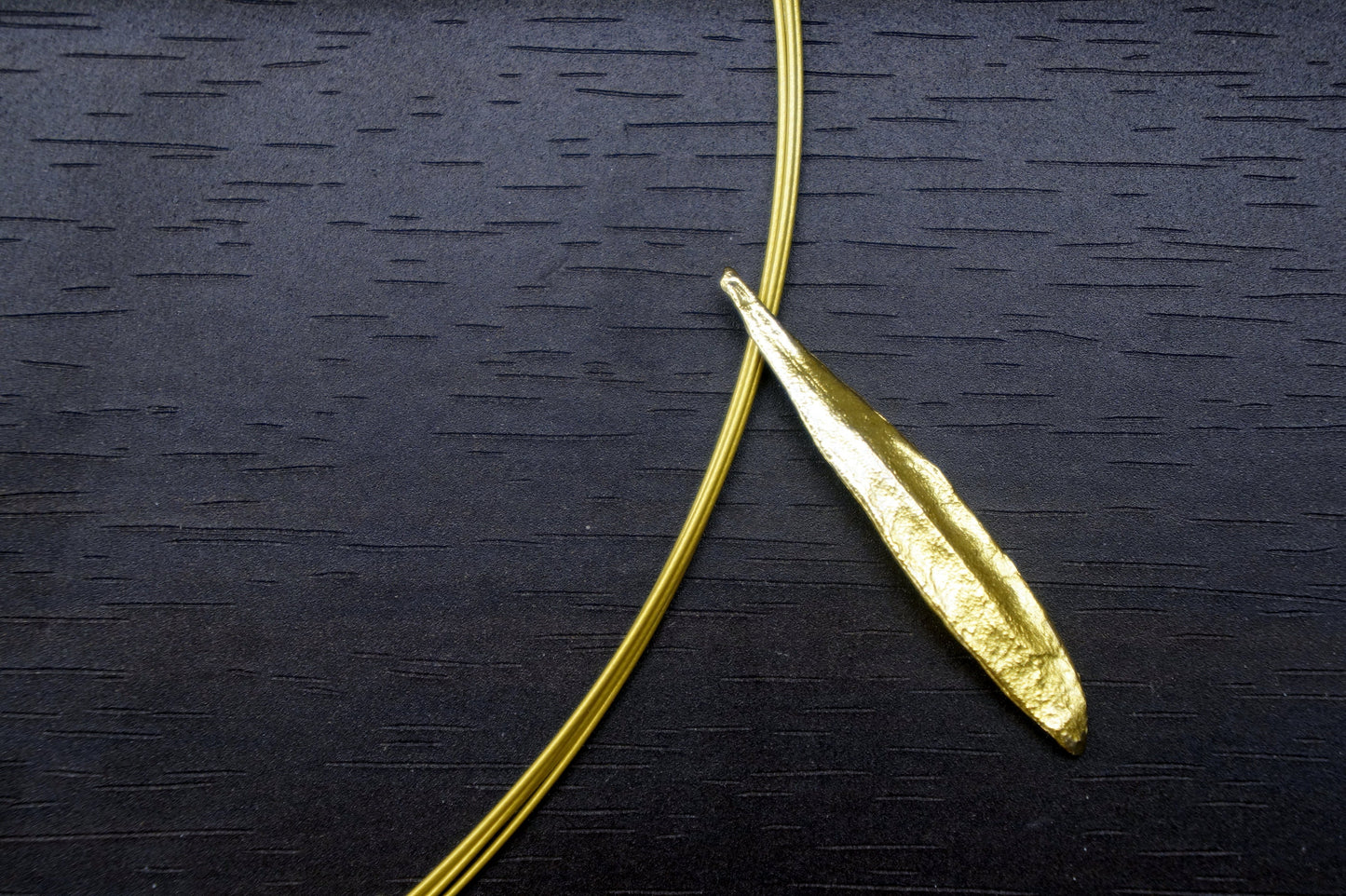 Pressed flower, Real silver Olive leaf necklace Gold plated on sterling silver