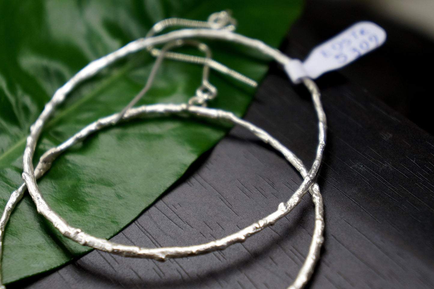 Twig Large Hoop Earrings from Real Olive Branch. Sterling silver or Gold plated by Mother Nature Jewelry.