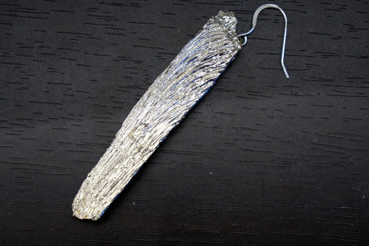 Mismatched earrings of Real Tree bark, Long Dangle Earrings in 925 sterling silver.