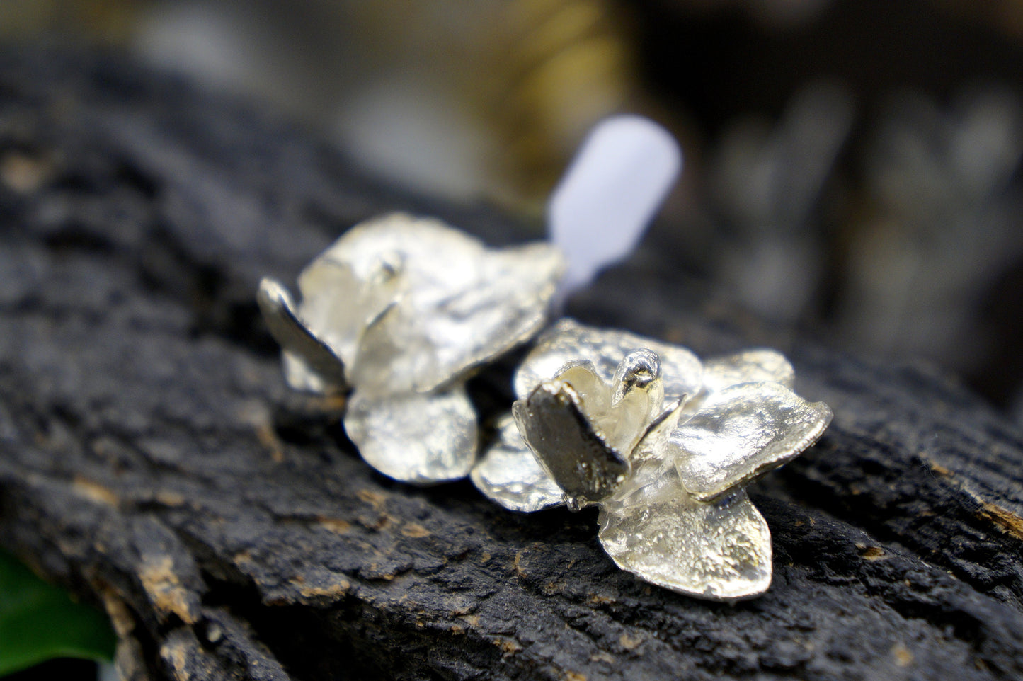 Statement Earrings Jewel orchid in sterling silver.