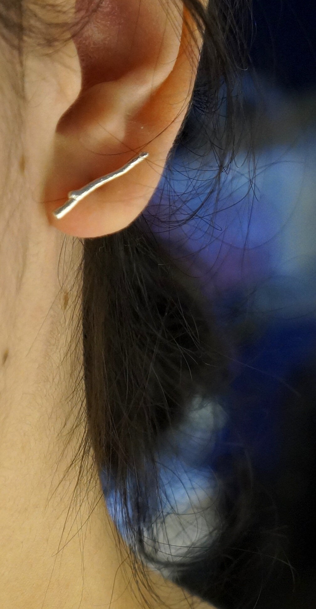 Jasmine plant Delicate Silver Twig Earrings, Nature Inspired Earrings, Simple Branch Earrings from real Jasmine twig in sterling silver