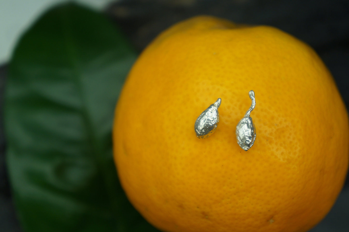 Tiny Olive fruit Earrings for Women, sterling Silver Earrings