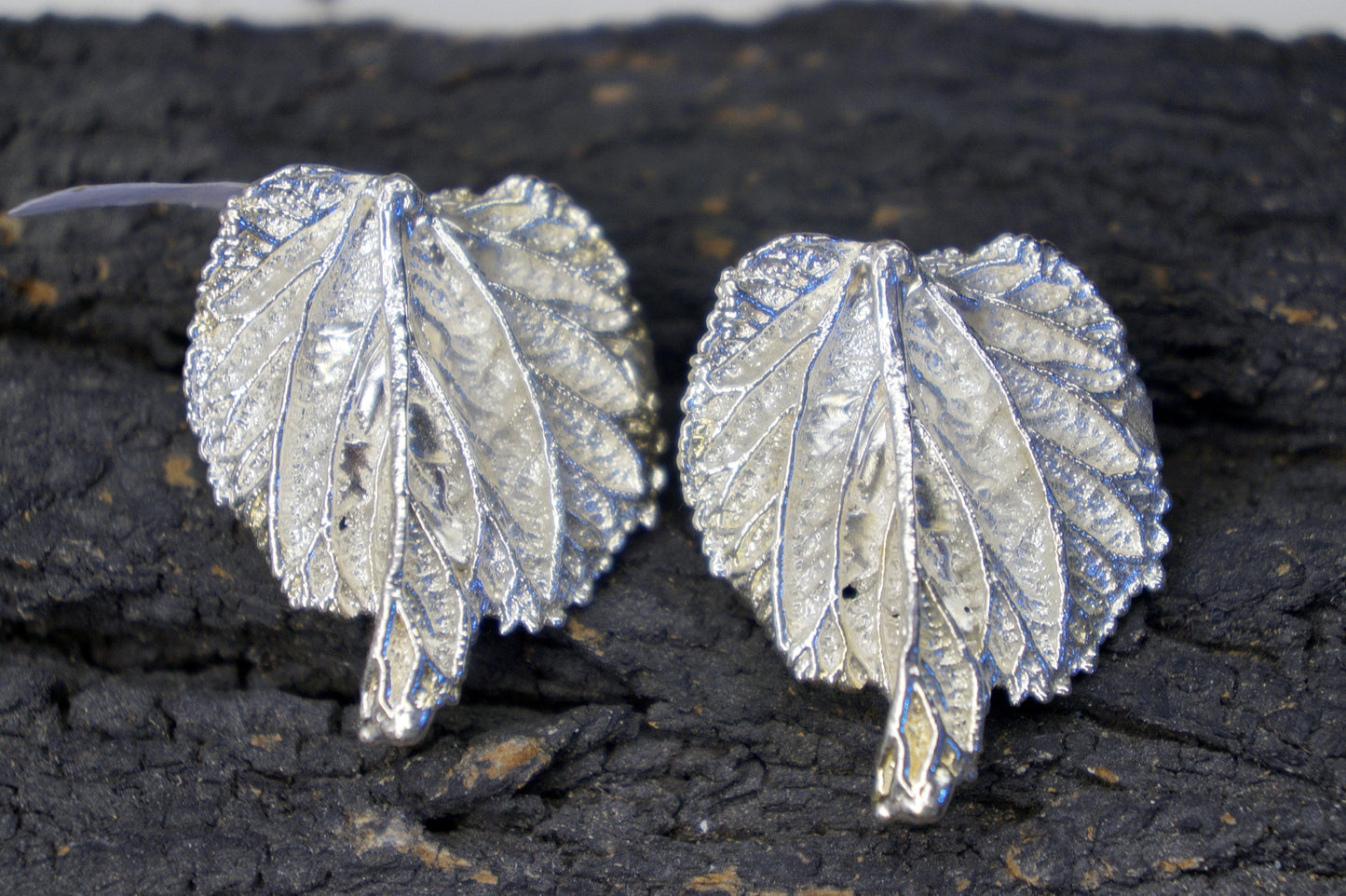 Real Leaf Mulberry on Recycled Sterling Silver.