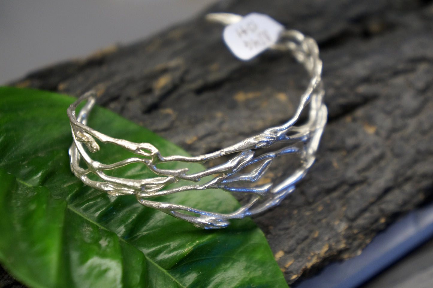 Adjustable Twig Branch Bracelet in sterling silver 925.