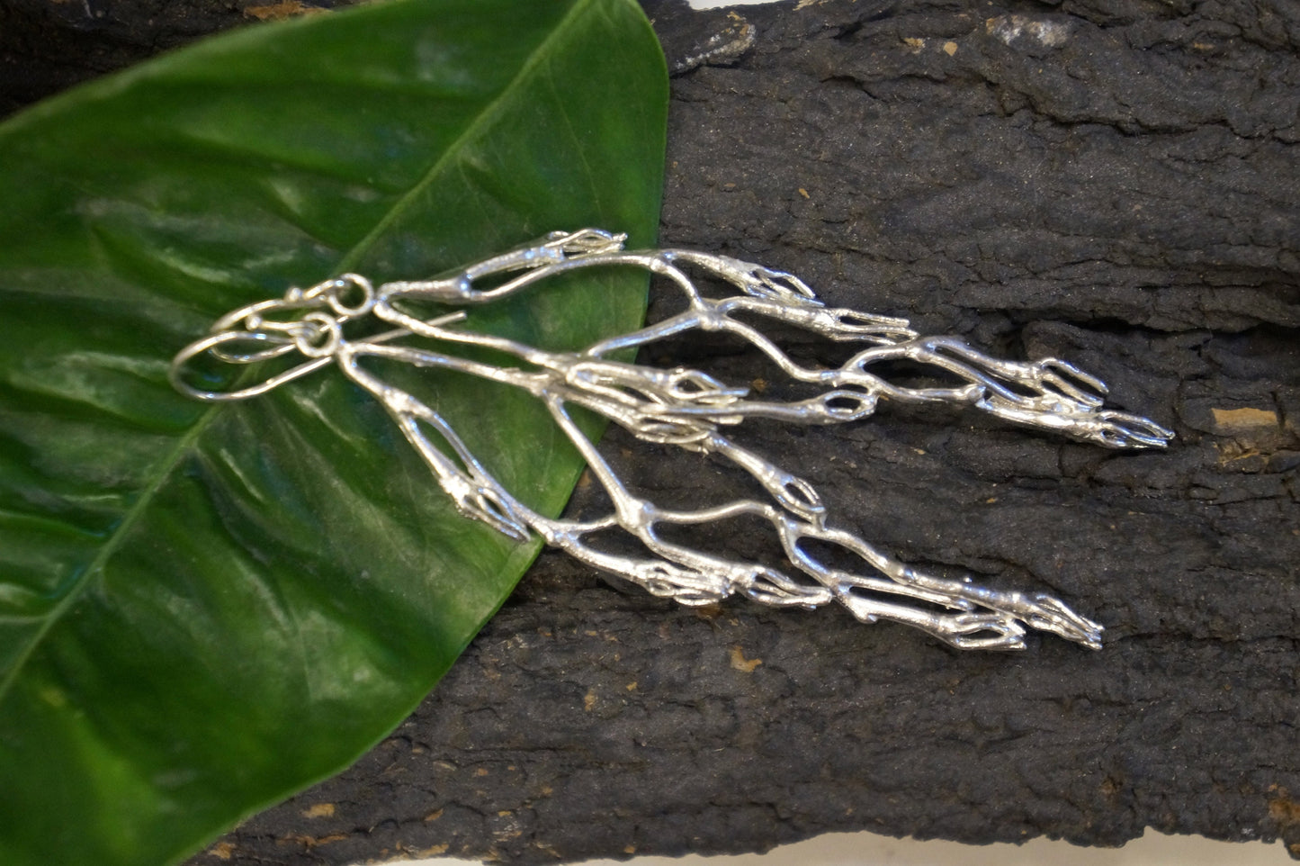 Sterling Silver multi Jasmine Twig Earrings Or 14k Gold plated on silver. Jasmine flower is associated with love divinity and hope.