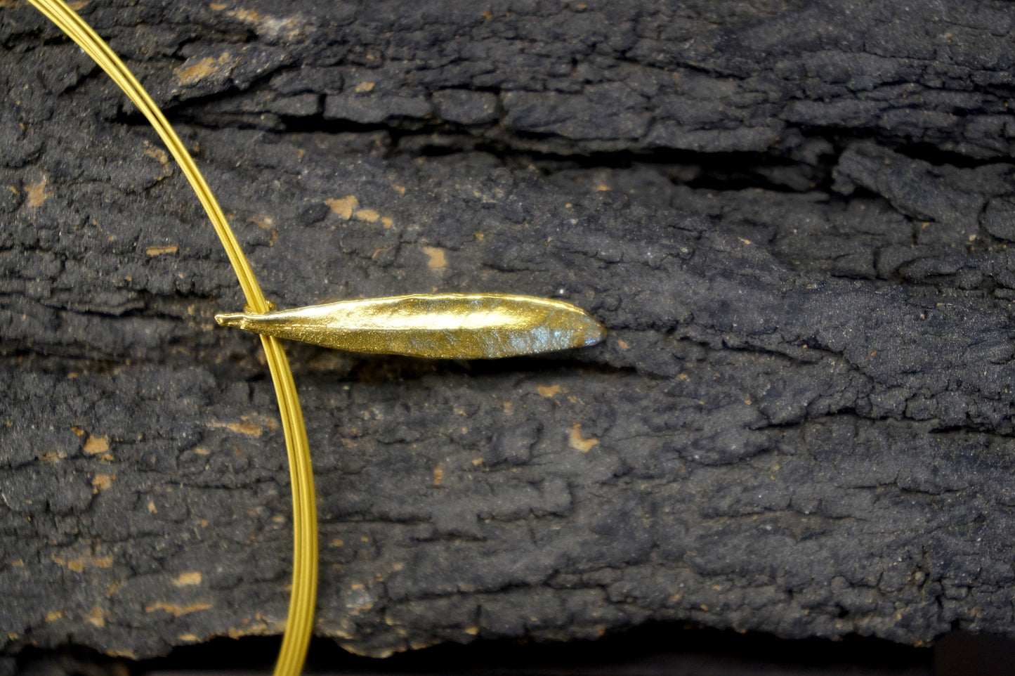 Pressed flower, Real silver Olive leaf necklace Gold plated on sterling silver