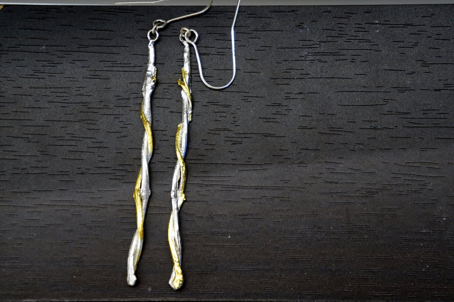 Olive tree Branch Earrings by Mother Nature Jewelry.Long Dangle Earrings for Women