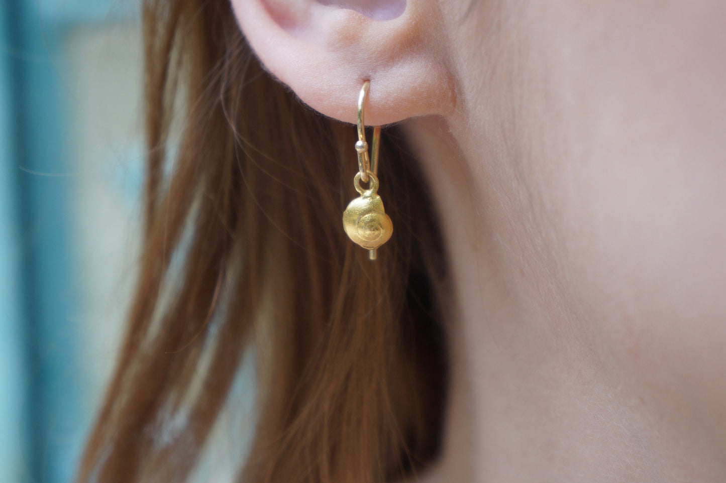 Real Sea Shell Earrings in recycled sterling silver 925 or 14k Gold plated plated on it. Symbolize evolution, life and longevity.