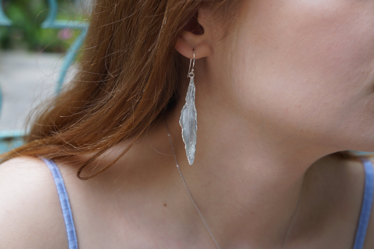 Sterling silver Dove Feather Earrings for Women, bohemian jewelry earrings for men and women by Mother Nature.