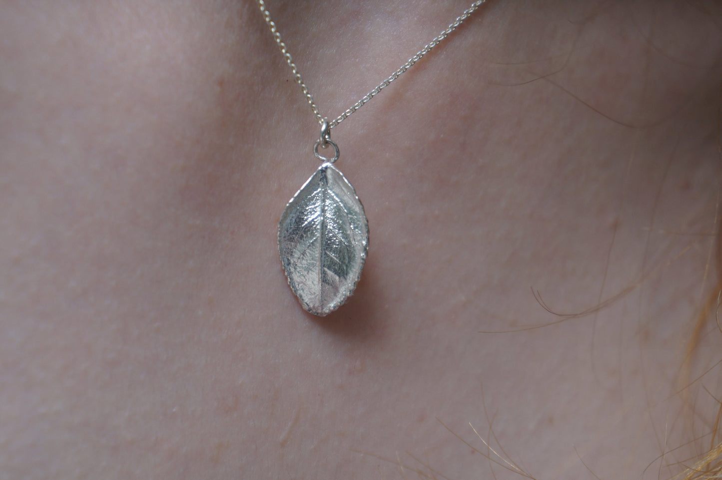 Pressed Rose plant Leaf necklace Necklaces for Women, in sterling silver by Mother Nature