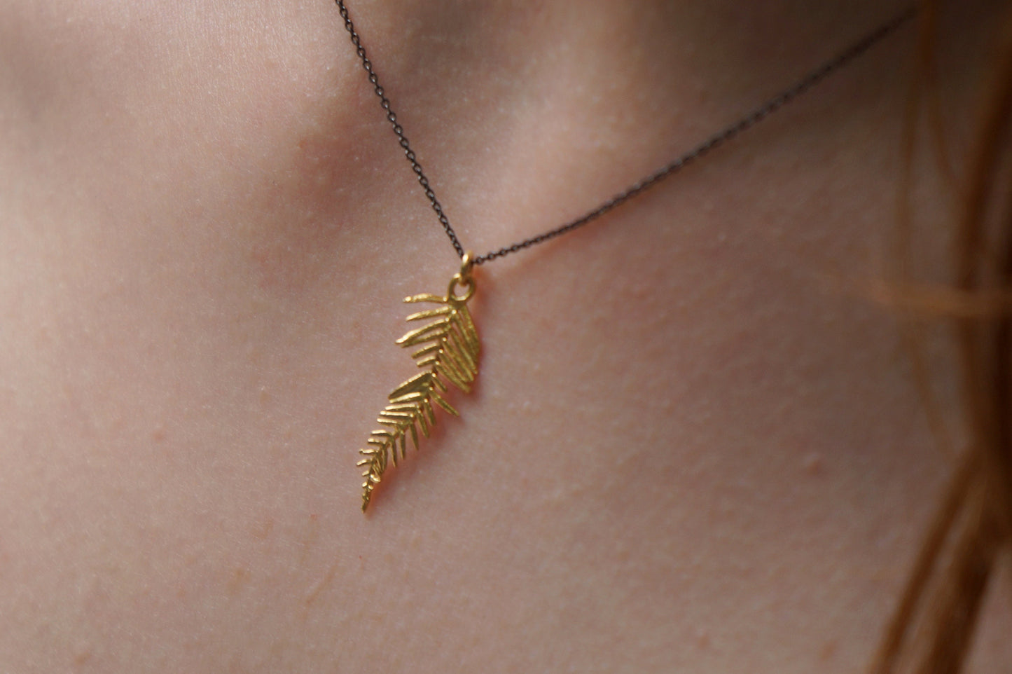 Dainty necklace, Pressed flower pendant, Plant gifts. Real acacia (mimosa pudica) necklace in sterling recycled silver.