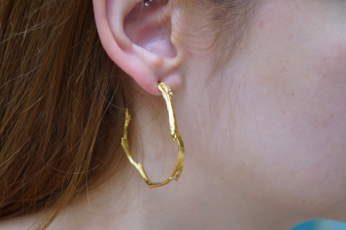 Gold Hoops Earrings For Women, REAL Olive branch earrings, Nature lovers TWIG earrings,FAST shipping,High Quality Meaningful jewelry