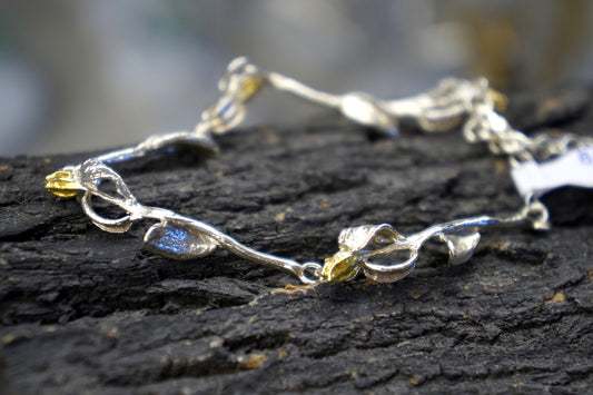 Silver Bracelets for Women, Olive branch, Bloom and leaf Bracelet in sterling Silver.