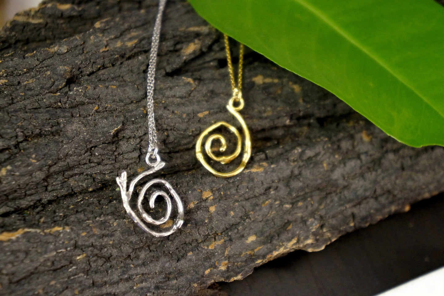 Jasmine plant Gold Spiral Necklace Botanical. Real Jasmine twig jewelry,Symbolic gift,Minimalist jewelry