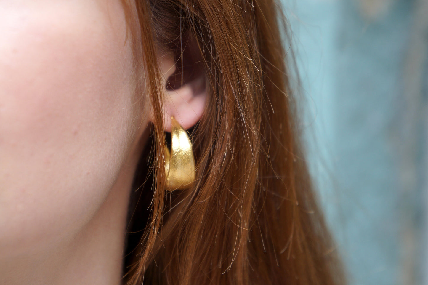 14k Gold plated on sterling silver Hoops Earrings.