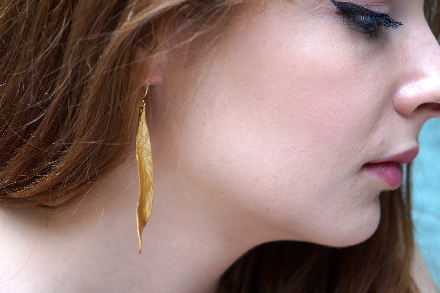 Leaf earrings, Gold olive leaf earrings, Natural Jewelry, Long Earrings, Leaf jewelry, Gift For Mom, Birthday Gift, Unique Gift for women