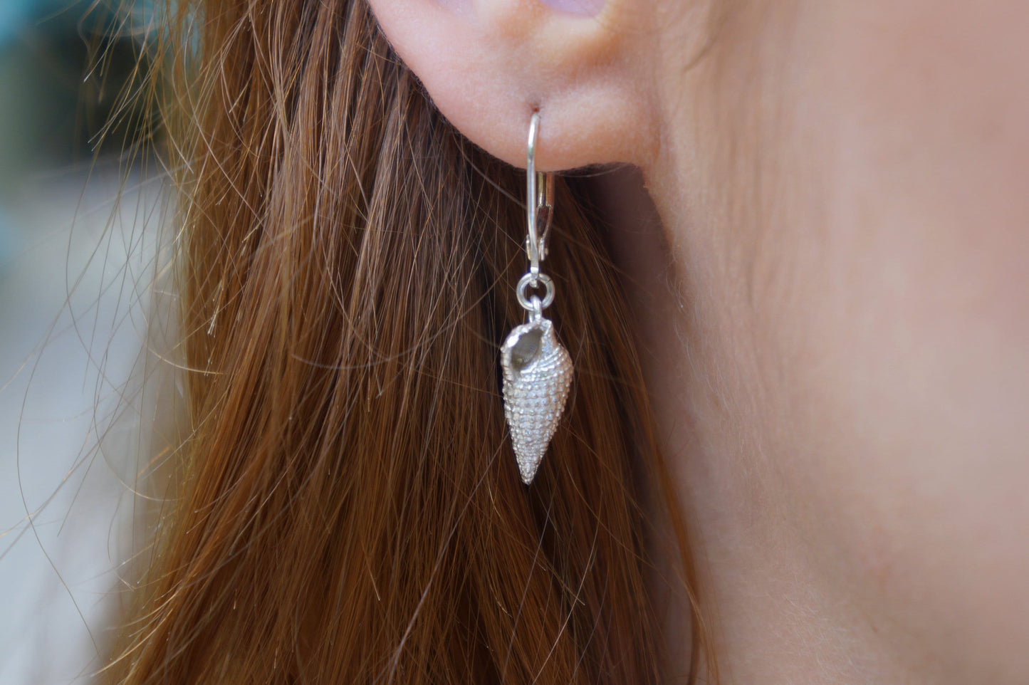 Real Sea Shell Earrings in Sterling Silver.