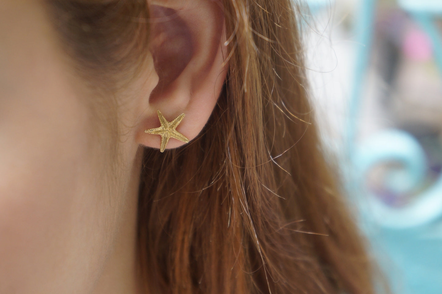 Real Starfish Earrings Sterling Silver.