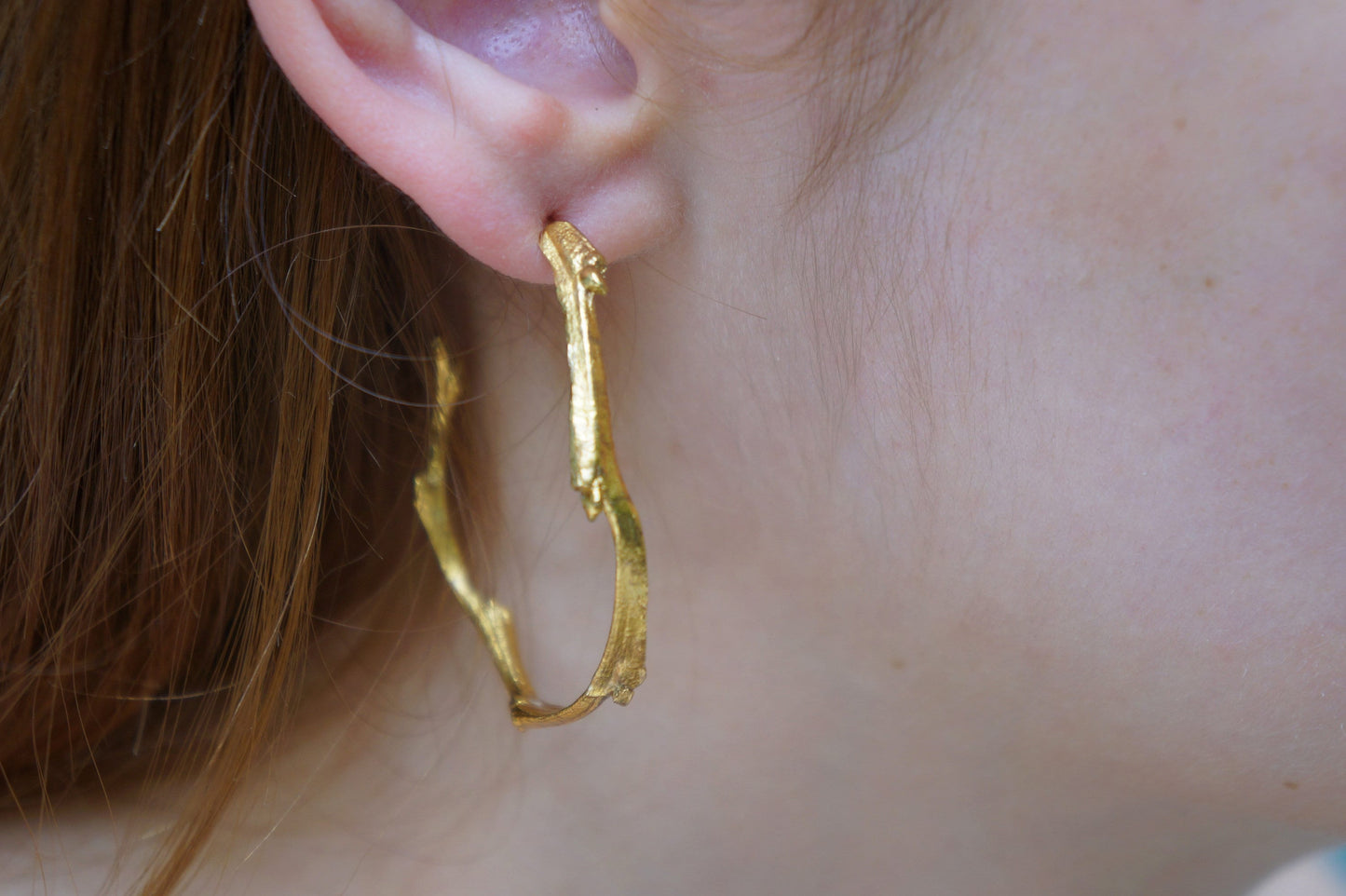 Gold Hoops Earrings For Women, REAL Olive branch earrings, Nature lovers TWIG earrings,FAST shipping,High Quality Meaningful jewelry