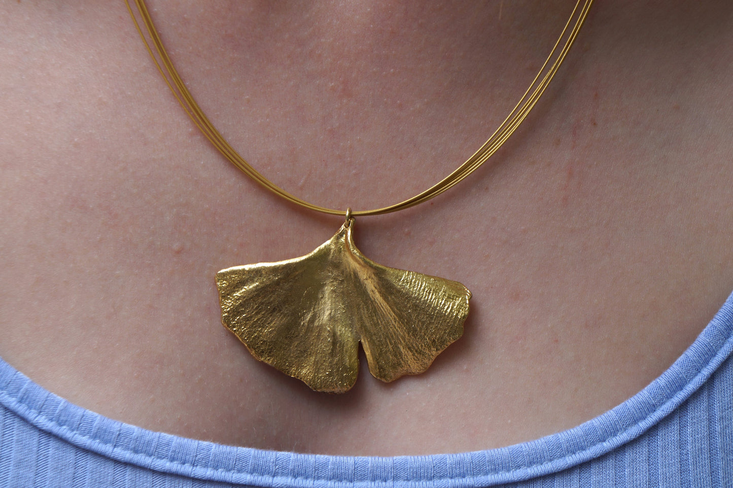 Ginkgo Biloba Leaf Necklace from Real Gingko Plant gold dipped. Woodland Natural jewelry. Symbol of Hope, Peace, Endurance and Vitality