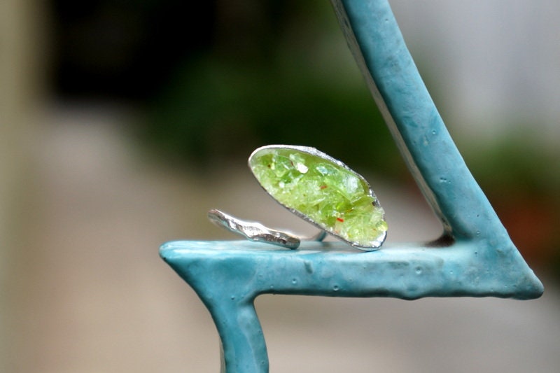 Nature ring Big Rings for Women, Sterling Silver Mussel Shell Ring, Murano Glass Ring, Adjustable Ring, Ring for Woman, Recycled Jewelry