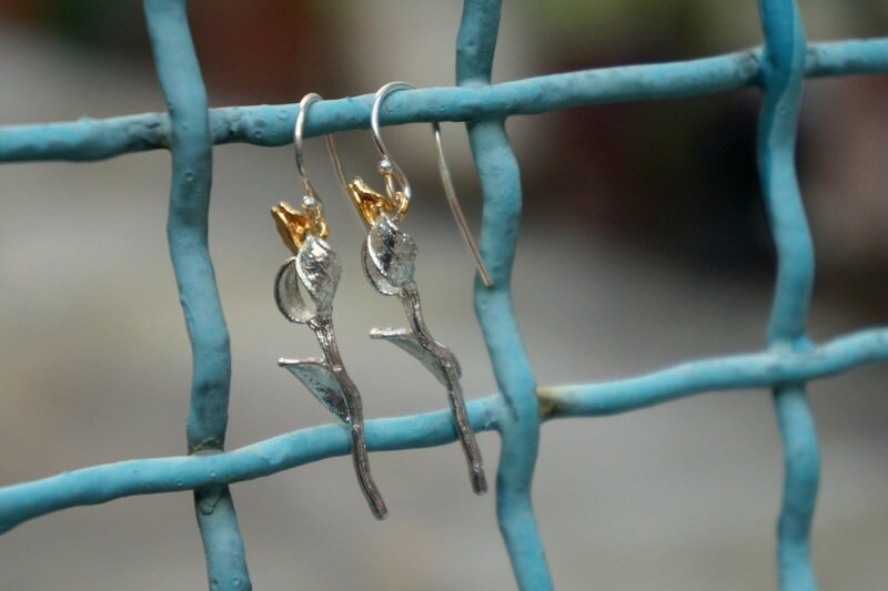 Sterling silver Dangle and drop Earrings for women from Olive branch and blossom by Mother Nature jewelry.