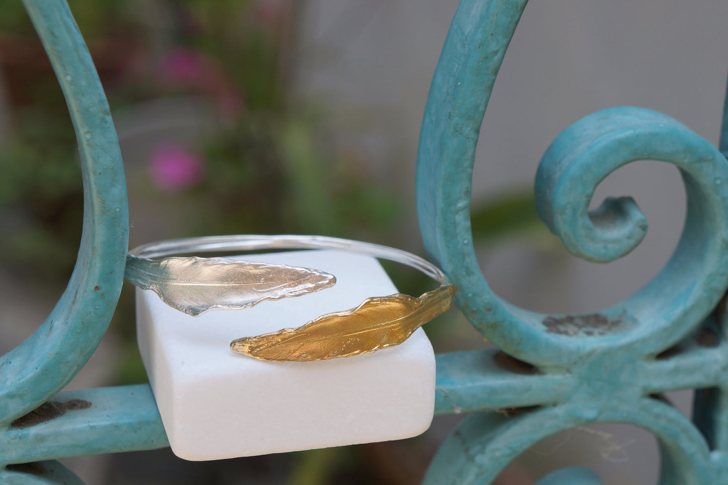 Arm cuff Dove Feather Bracelet for Women, Sterling silver Feather Bangle -Nature Jewelry.Dove is a symbol of spiritual evolution...