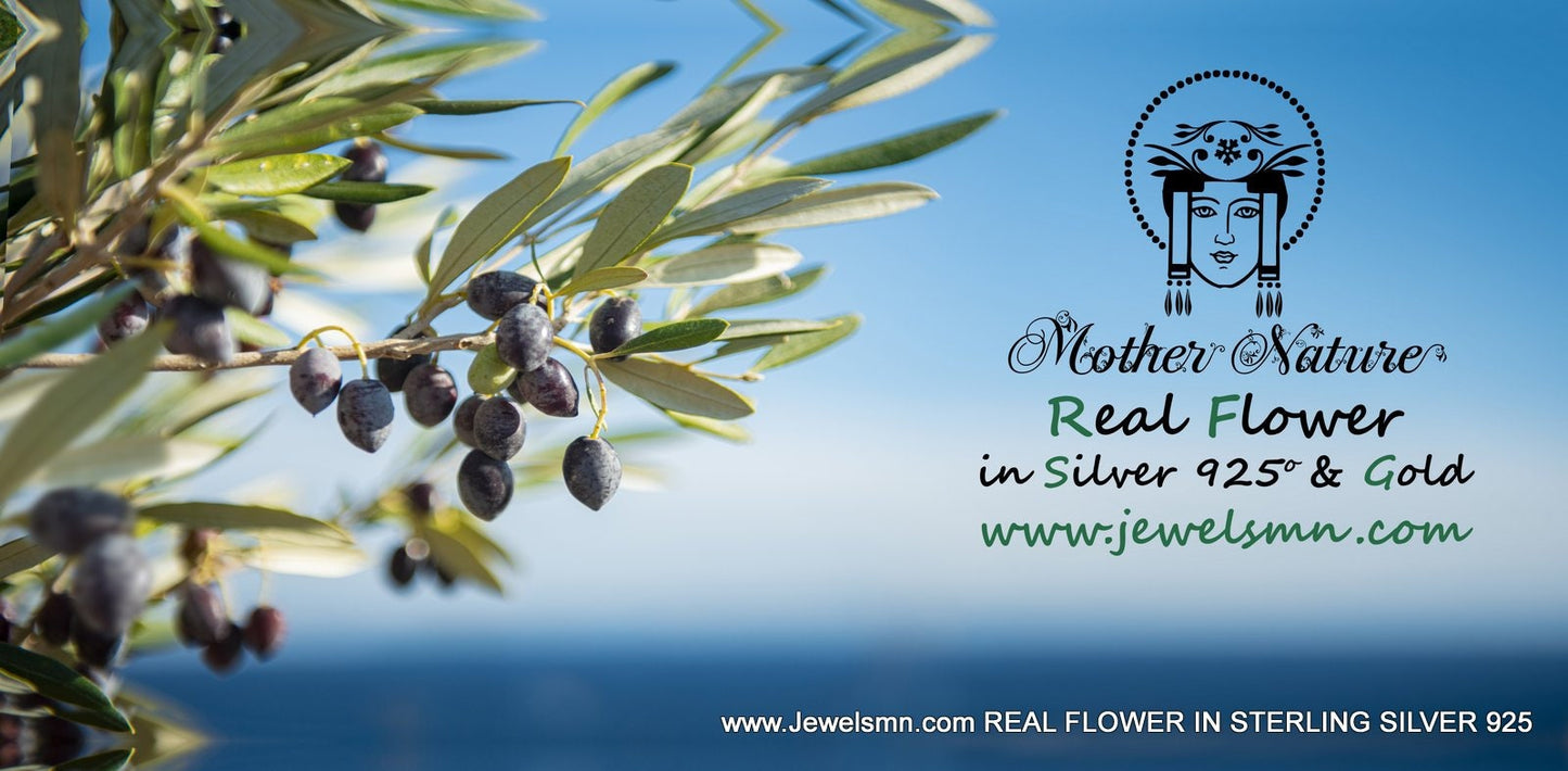 Olive Branch Necklaces for Women in sterling Silver, Pendant with chain necklace by Mother Nature Jewels