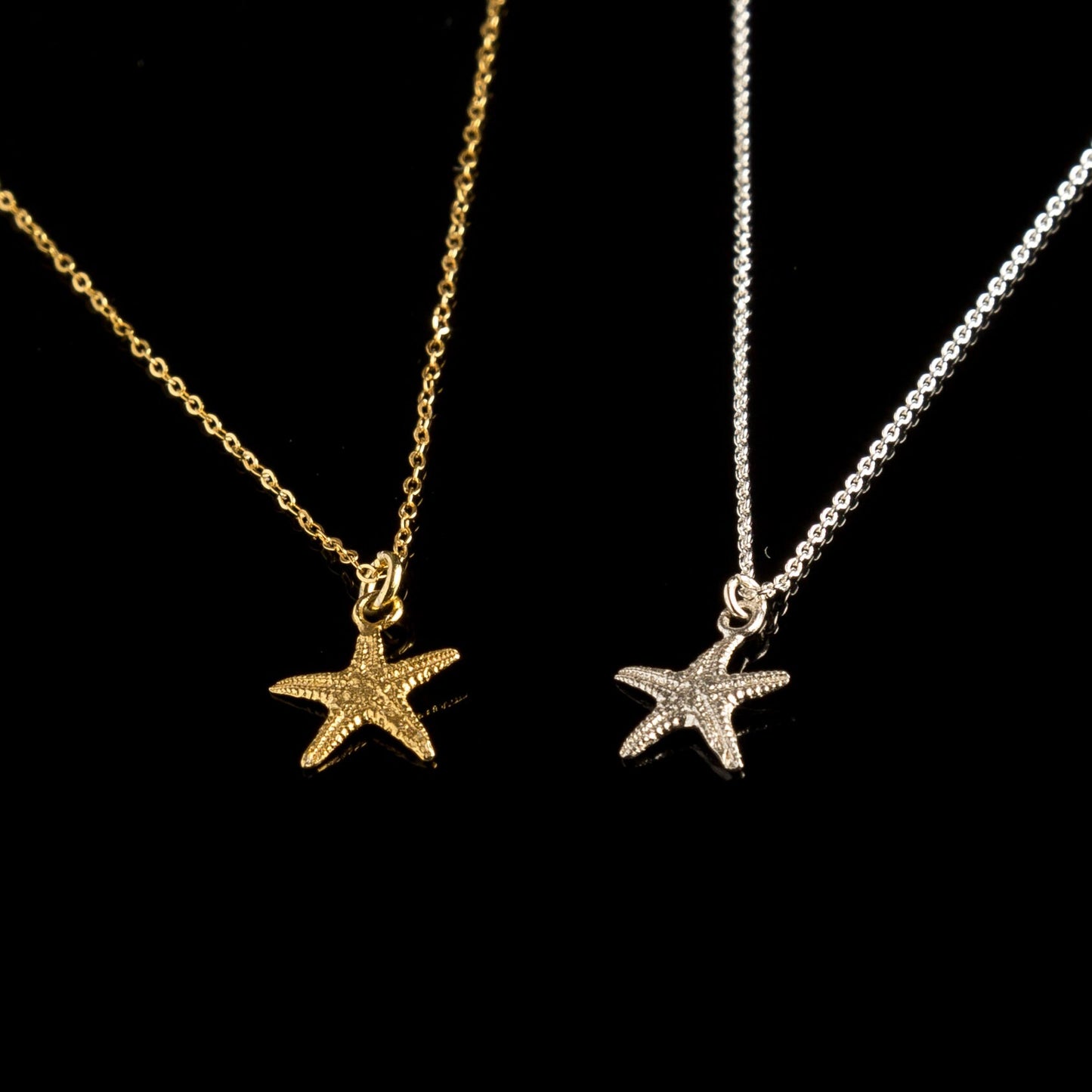 Real Tiny starfish necklace 18K Gold plated on sterling silver.