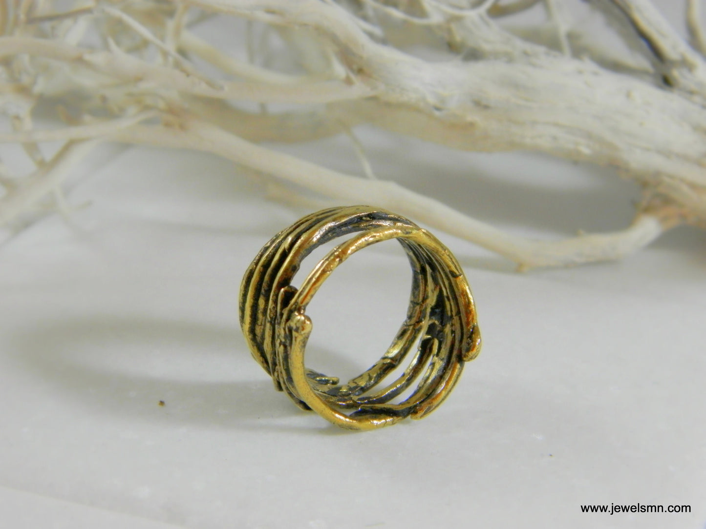 Pine needles Ring for men and women mold of  Οxidized brass. Pine tree symbolize Life, wisdom and longevity.