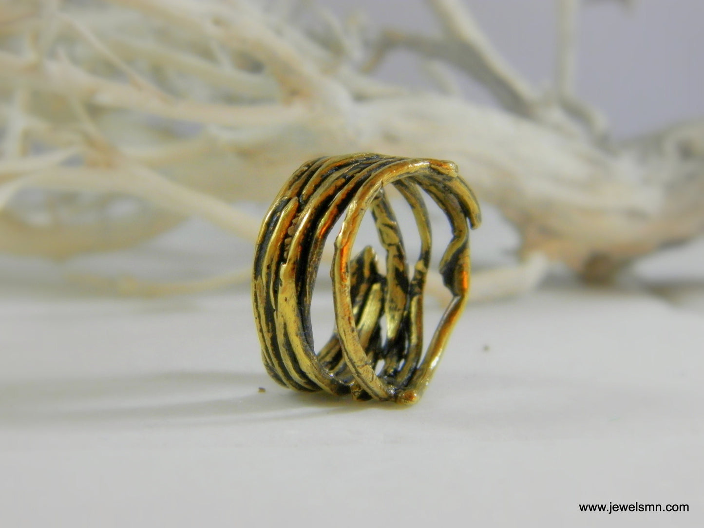 Pine needles Ring for men and women mold of  Οxidized brass. Pine tree symbolize Life, wisdom and longevity.