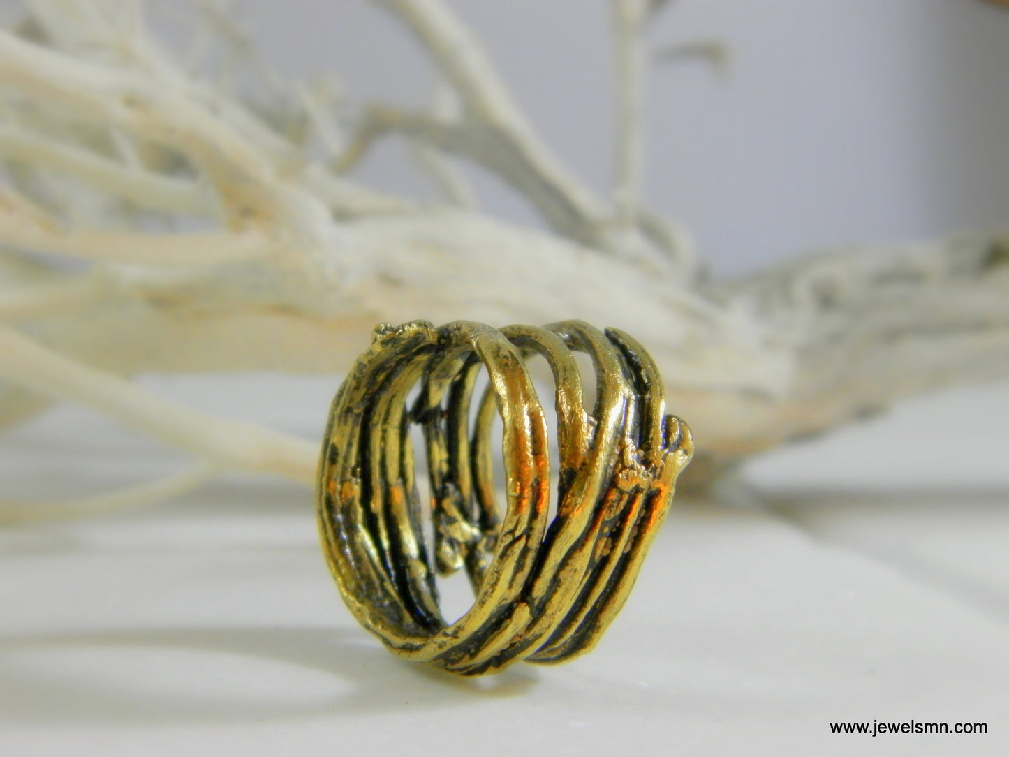 Pine needles Ring for men and women mold of  Οxidized brass. Pine tree symbolize Life, wisdom and longevity.