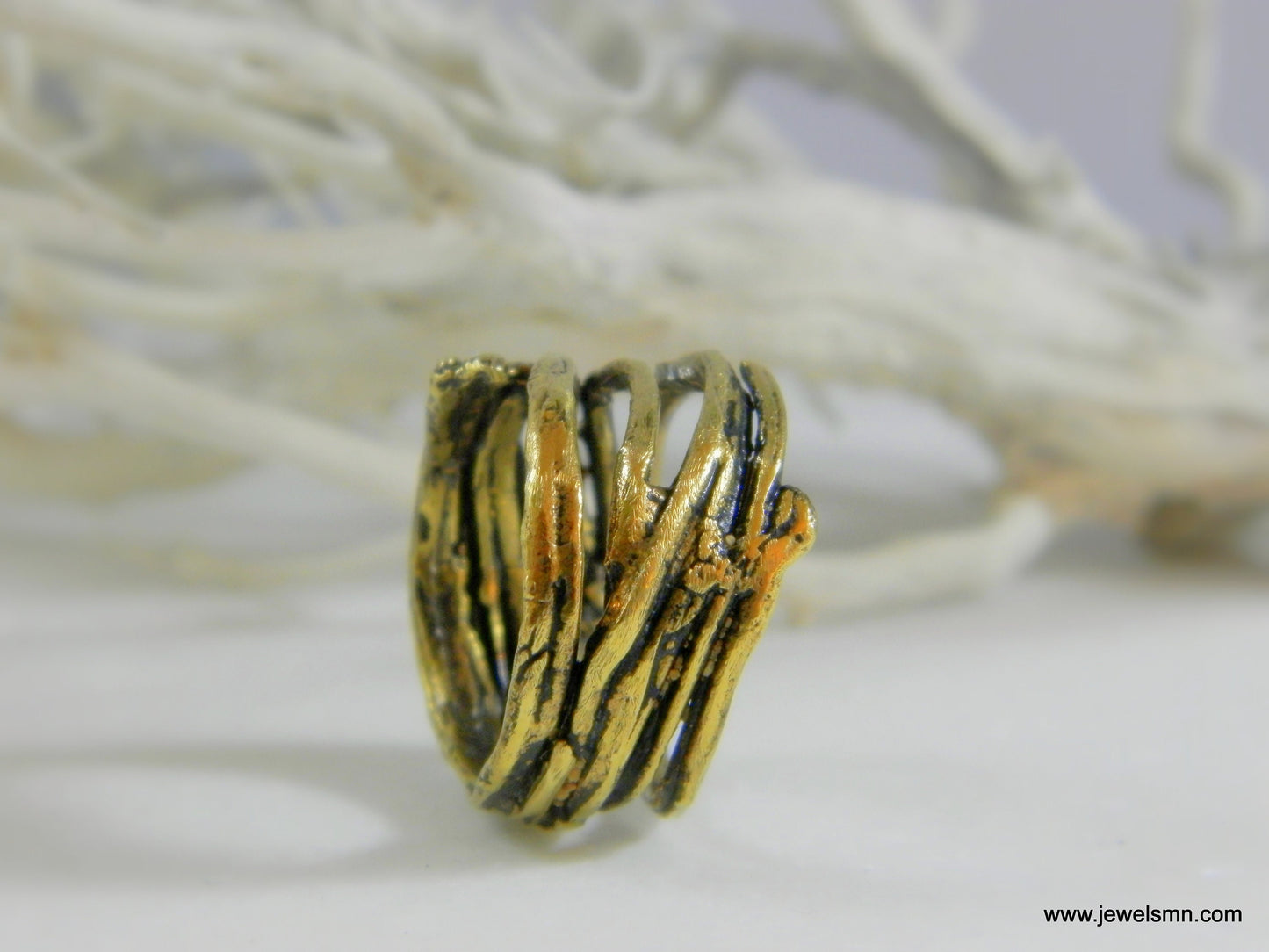 Pine needles Ring for men and women mold of  Οxidized brass. Pine tree symbolize Life, wisdom and longevity.