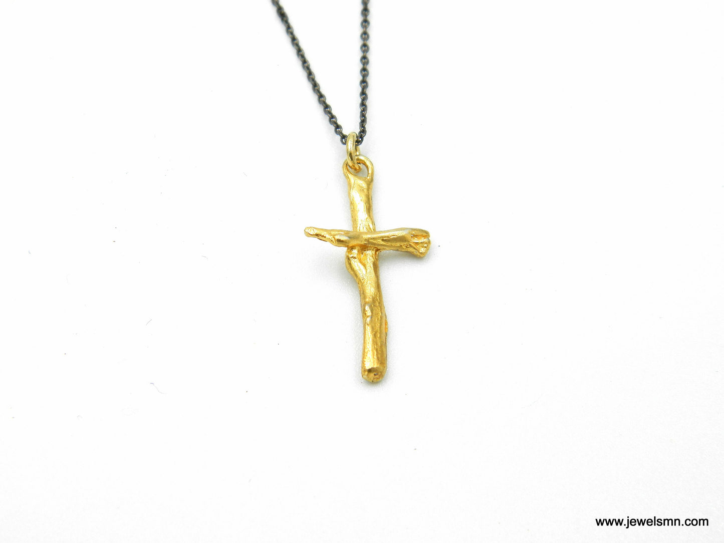 Alternative Solid Gold Cross Neclase Pendant with Chain. Olive Twigs. You can choose 9k/14k/18k Solid yellow Gold,Rose gold,