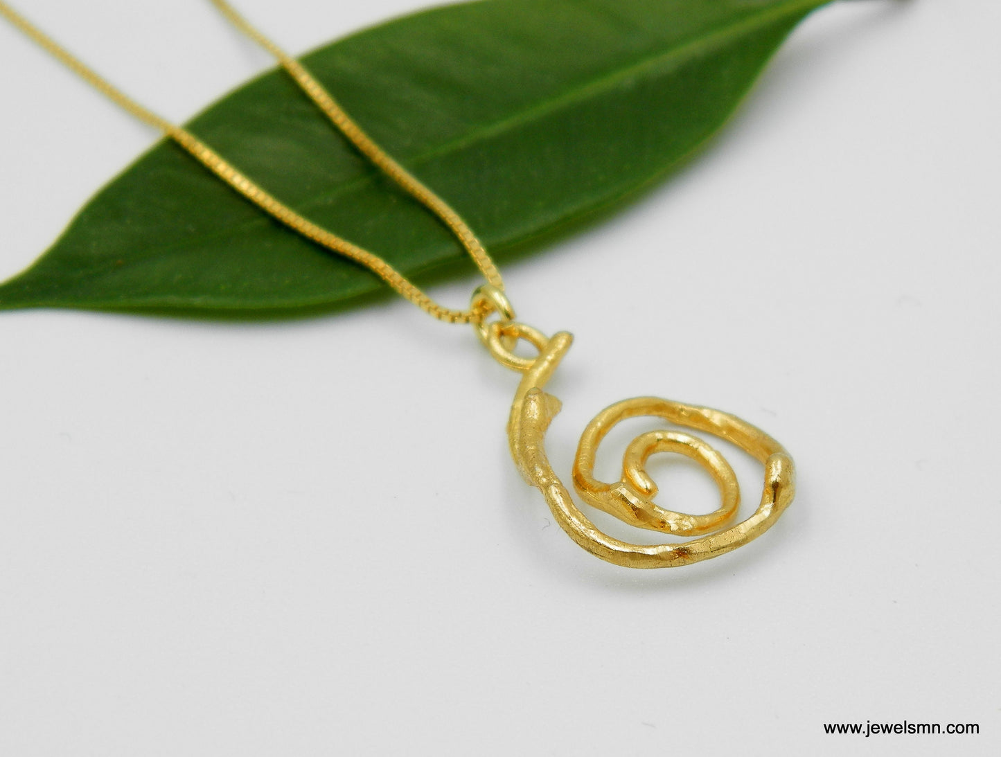 Jasmine plant Gold Spiral Necklace Botanical. Real Jasmine twig jewelry,Symbolic gift,Minimalist jewelry