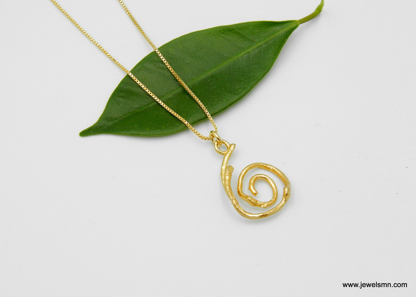 Jasmine plant Gold Spiral Necklace Botanical. Real Jasmine twig jewelry,Symbolic gift,Minimalist jewelry