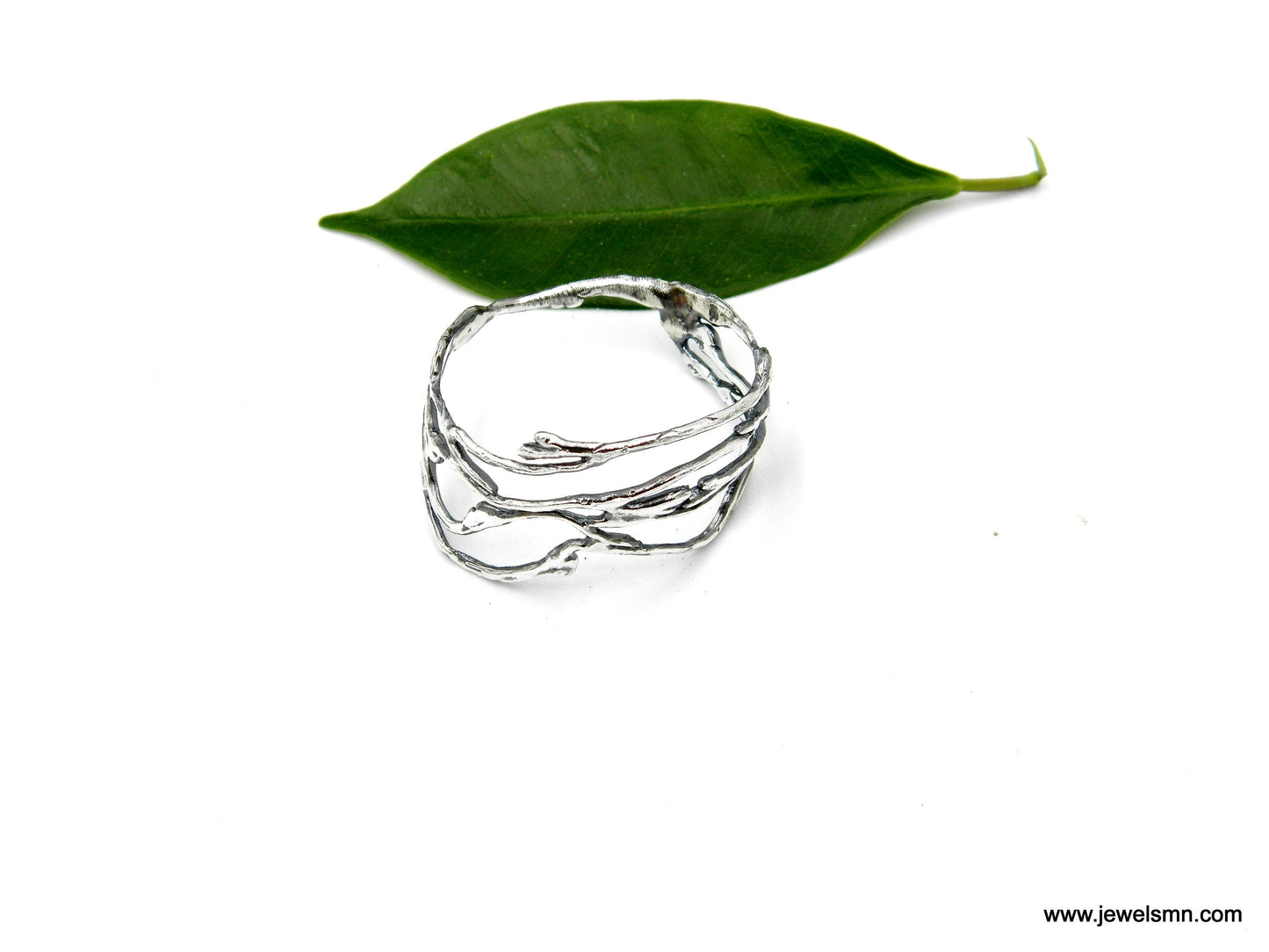 Men and women Black oxidation Twig ring in sterling silver 925. Jasmine flower branches for any finger by Mother Nature Jewellery