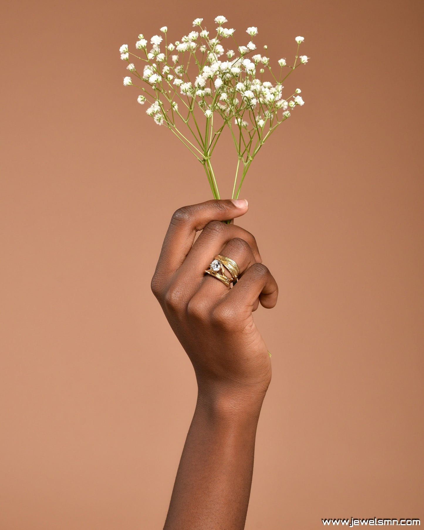 Gold Vintage statement stone ring. Pines from Pine tree 14K Goldplate on sterling silver. Botanic Nature Lab created Diamond shape ring