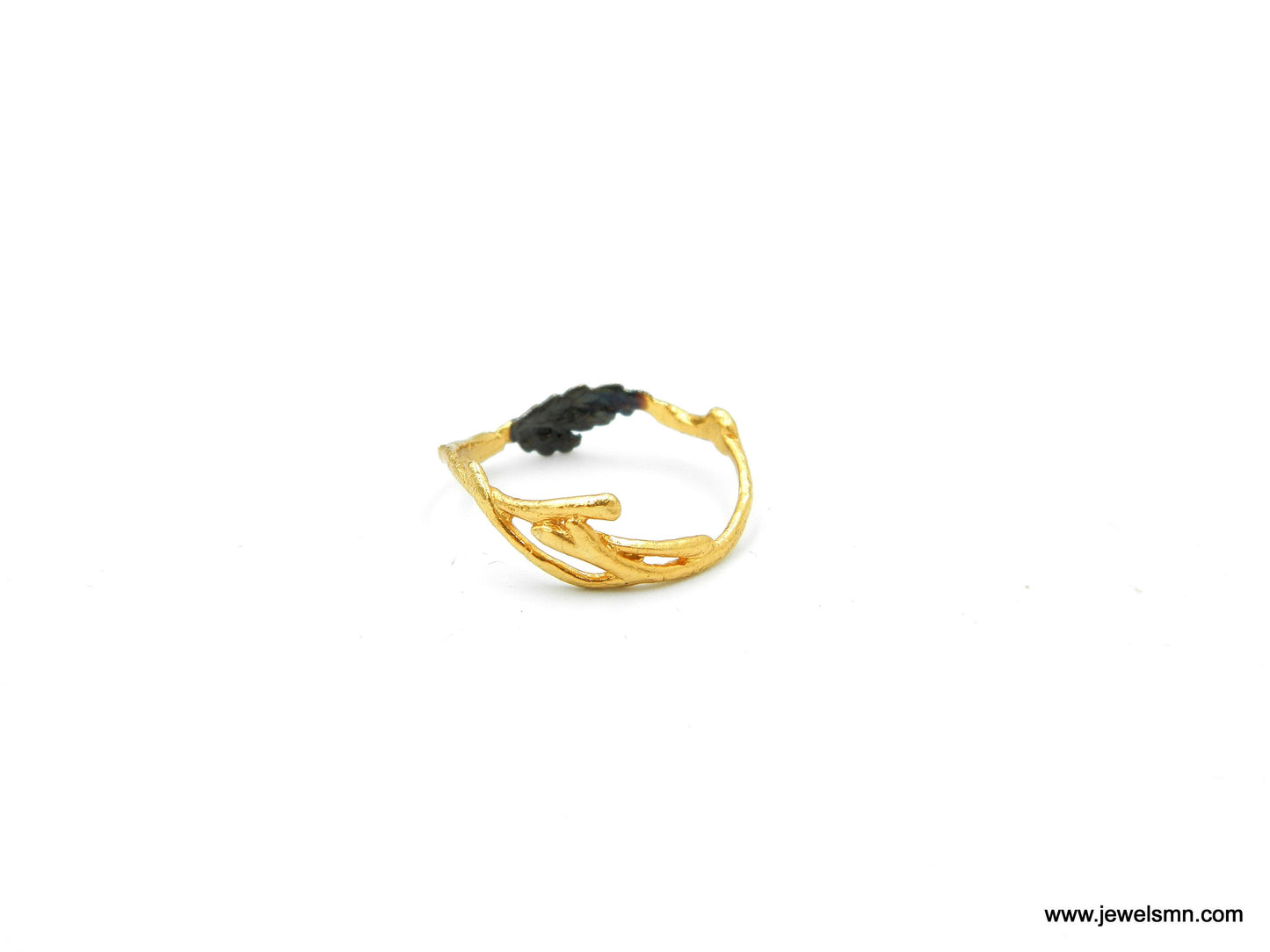 Minimalist Handmade Nature Jewelry. ring Nature ring Dainty gold - Black twig ring from jasmine and Juniper.