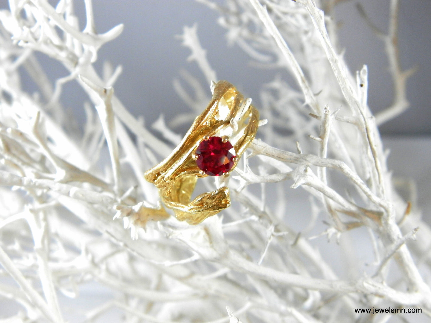 Gold Vintage statement stone ring. Pines from Pine tree 14K Goldplate on sterling silver. Botanic Nature Lab created Diamond shape ring