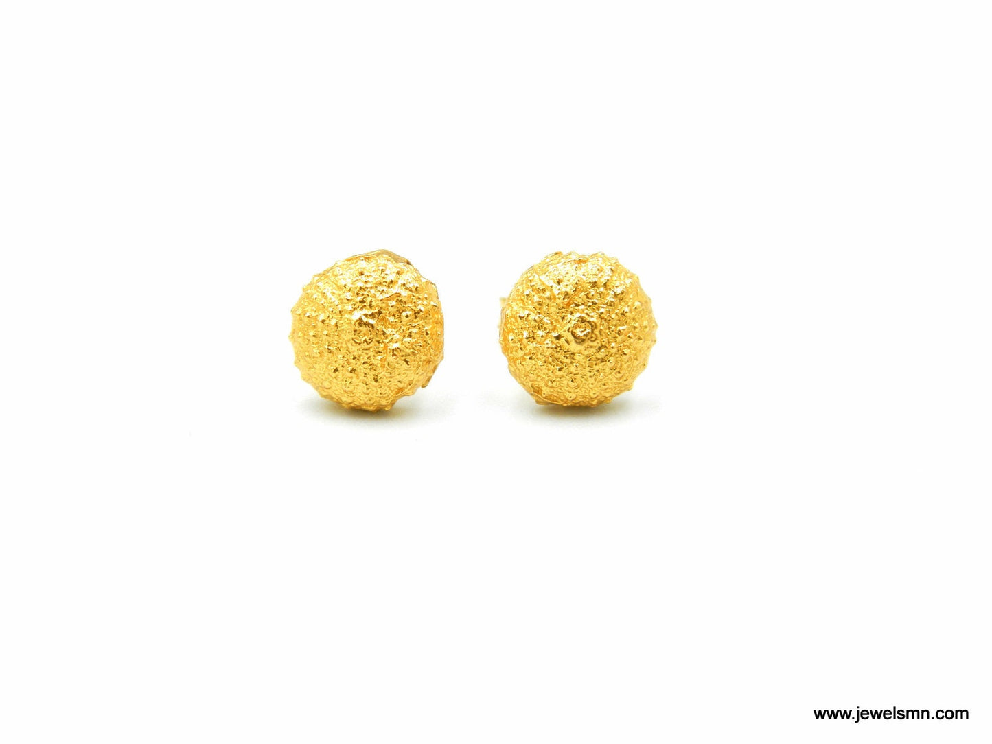 Unisex Tiny stud earrings Gold plated on sterling silver 925 from real Urchin, symbol tenacity,Patience and Life Force