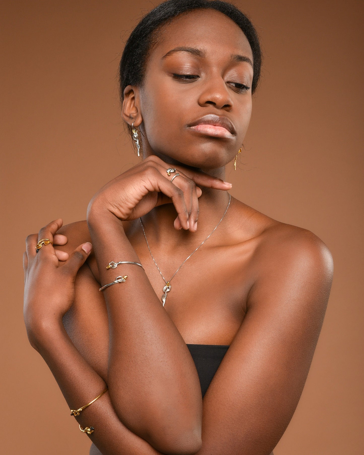 Olive Branch Necklaces for Women in sterling Silver, Pendant with chain necklace by Mother Nature Jewels