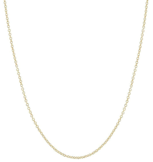 Solid gold dainty cable Chain 9k-14k-18k . Simple chain necklace. 40 cm or 45cm ( 15.7in or 17,5in)